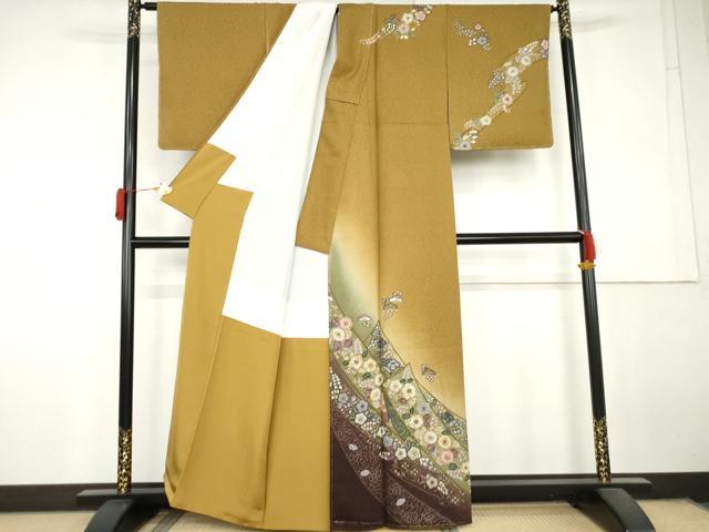 平和屋着物●訪問着　辻が花　蔓帯花文　暈し染め　金彩　正絹　逸品　未使用　AABL6542cs