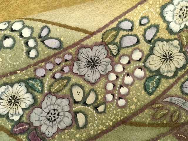 平和屋着物●訪問着　辻が花　蔓帯花文　暈し染め　金彩　正絹　逸品　未使用　AABL6542cs