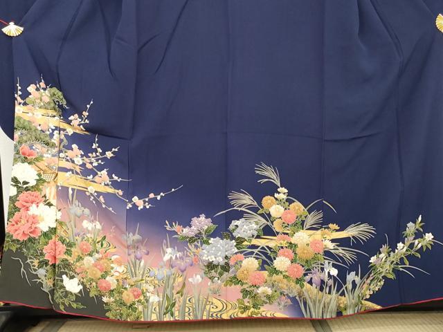 平和屋着物●豪華振袖　鴛鴦草花文　暈し染め　正絹　逸品　AABL6548cs