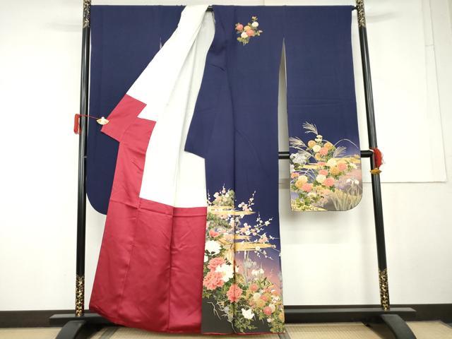 平和屋着物●豪華振袖　鴛鴦草花文　暈し染め　正絹　逸品　AABL6548cs