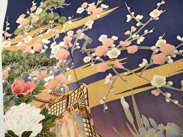 平和屋着物●豪華振袖　鴛鴦草花文　暈し染め　正絹　逸品　AABL6548cs