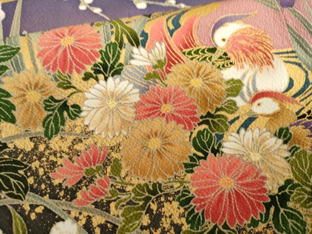 平和屋着物●豪華振袖　鴛鴦草花文　暈し染め　正絹　逸品　AABL6548cs