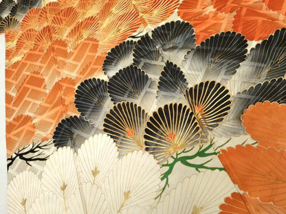 平和屋着物●豪華振袖　駒刺繍　松　金彩　正絹　逸品　AABL6549cs