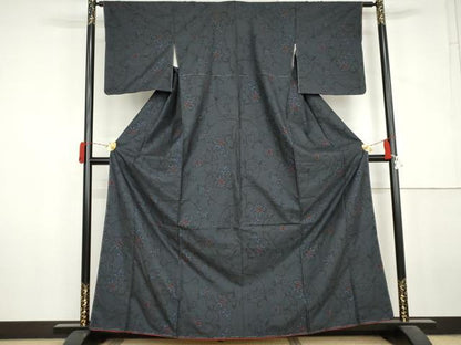 平和屋着物●本場大島紬　7マルキ　更紗花唐草文　正絹　逸品　未使用　AABL6553cs
