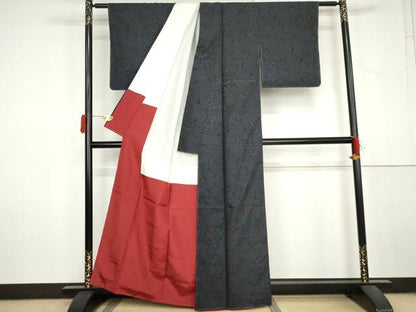 平和屋着物●本場大島紬　7マルキ　更紗花唐草文　正絹　逸品　未使用　AABL6553cs