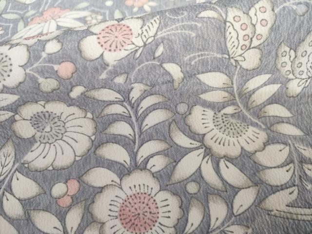 平和屋着物●小紋　辻が花　花蝶文　洗える着物　AABL6555cs
