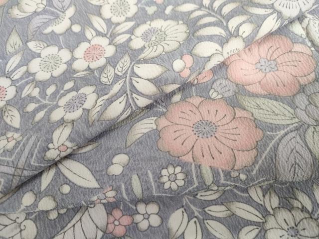 平和屋着物●小紋　辻が花　花蝶文　洗える着物　AABL6555cs