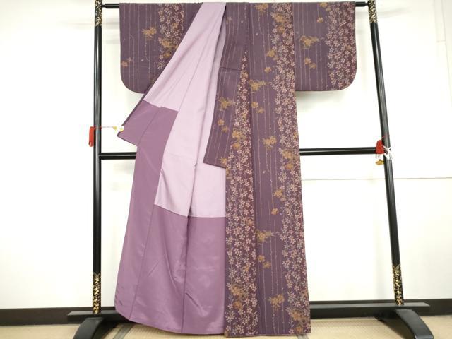 平和屋着物●小紋　枝垂れ桜　洗える着物　AABL6558cs