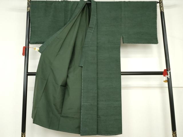 平和屋着物●男性　紬　アンサンブル　色無地　天鵞絨色　キングサイズ　正絹　逸品　未使用　AABL6560cs