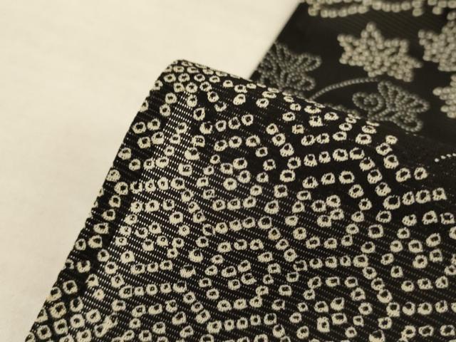 平和屋着物＊夏物　小紋　絽　風景文　黒地　正絹　逸品　AABL6564jd