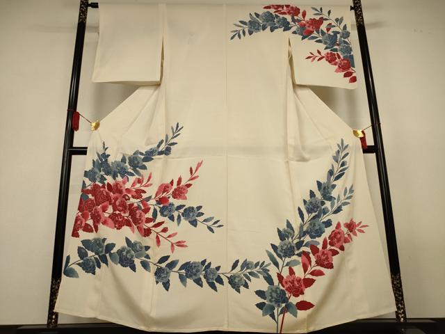 平和屋着物＊夏物　訪問着　絽　草花文　銀彩　正絹　逸品　AABL6565jd