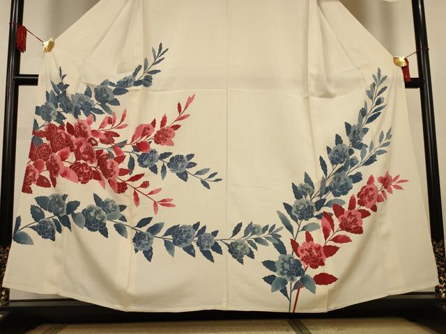 平和屋着物＊夏物　訪問着　絽　草花文　銀彩　正絹　逸品　AABL6565jd