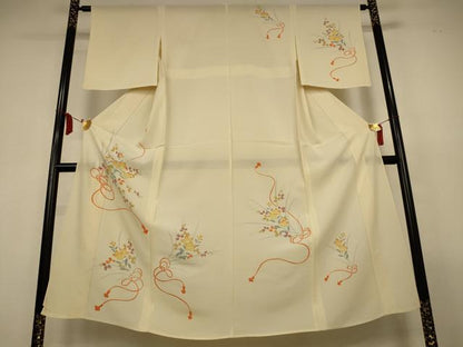 平和屋着物＊夏物　訪問着　絽　草花文　正絹　逸品　AABL6566jd