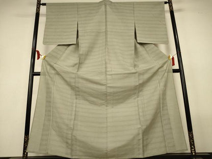 平和屋着物＊夏物　銀座きしや　色無地　絽紬　鶸茶色　正絹　逸品　AABL6567jd