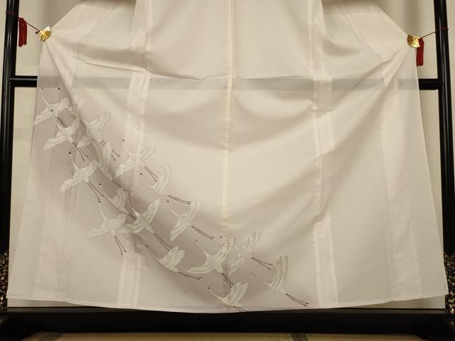 平和屋着物＊夏物　訪問着　絽　飛鶴文　暈し染め　洗える着物　AABL6568jd
