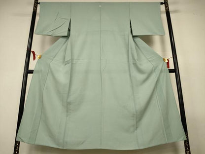 平和屋着物＊夏物　色無地　絽　錆青磁色　正絹　逸品　AABL6570jd