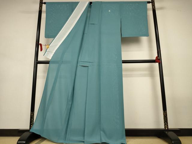 平和屋着物＊夏物　色無地　絽　白群色　正絹　逸品　AABL6583jd