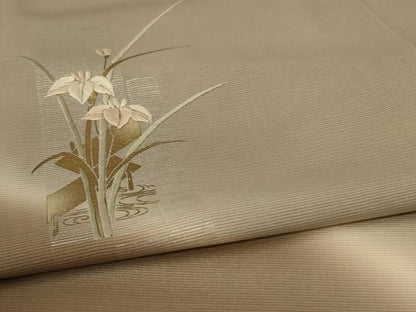 平和屋着物＊夏物　訪問着　絽　刺繍　草花文　暈し染め　金銀彩　正絹　逸品　AABL6586jd