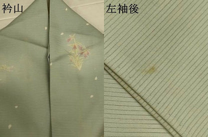 平和屋着物＊夏物　小紋　絽　舞花文　蛍暈し　正絹　逸品　AABL6587jd