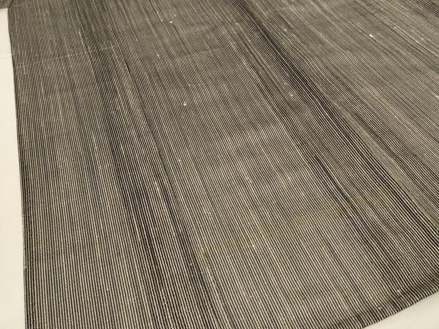 平和屋着物＊夏物　紗紬　縞　正絹　逸品　AABL6588jd