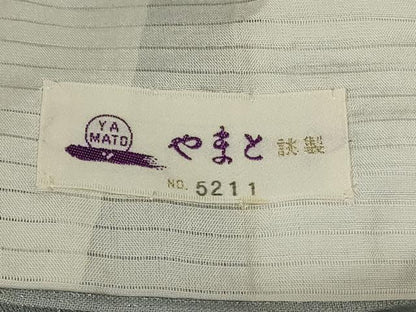 平和屋着物＊夏物　訪問着　紗紬　風景文　暈し染め　銀通し地　やまと誂製　正絹　逸品　AABL6591jd
