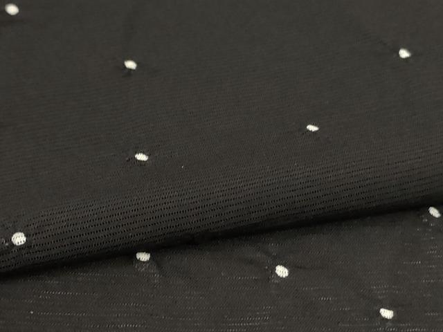 平和屋着物＊夏物　小紋　絽　絞り　霞文　黒地　正絹　逸品　AABL6593jd