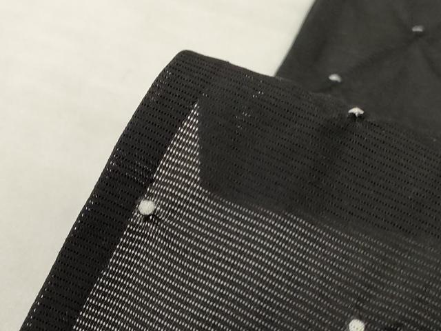 平和屋着物＊夏物　小紋　絽　絞り　霞文　黒地　正絹　逸品　AABL6593jd