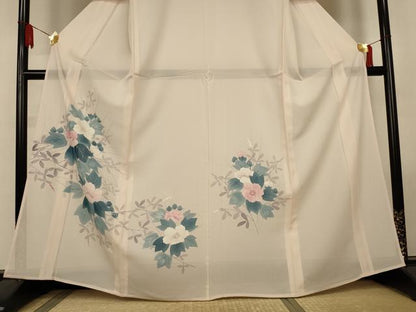 平和屋着物＊夏物　訪問着　絽　手描き　草花文　正絹　逸品　未使用　AABL6599jd