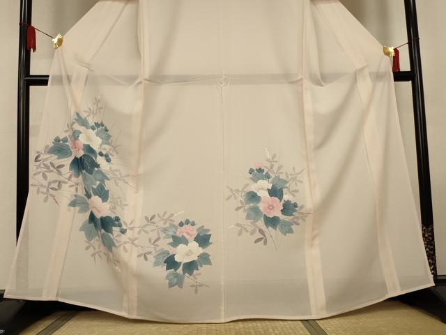 平和屋着物＊夏物　訪問着　絽　手描き　草花文　正絹　逸品　未使用　AABL6599jd