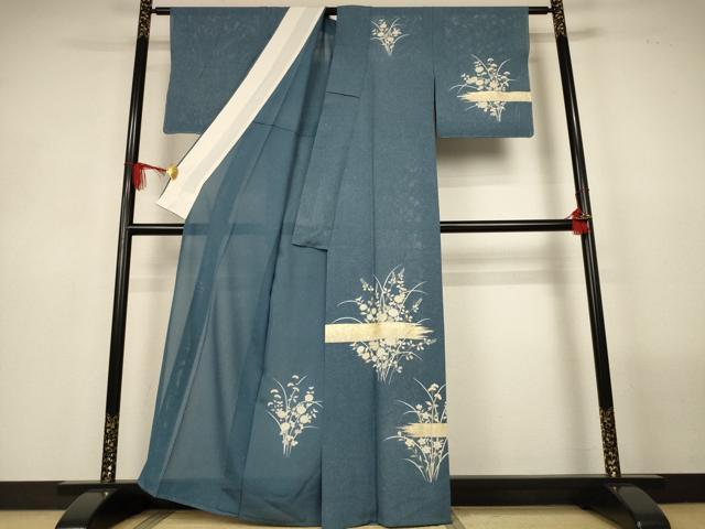 平和屋着物＊夏物　訪問着　絽　草花文　金彩　正絹　逸品　未使用　AABL6601jd
