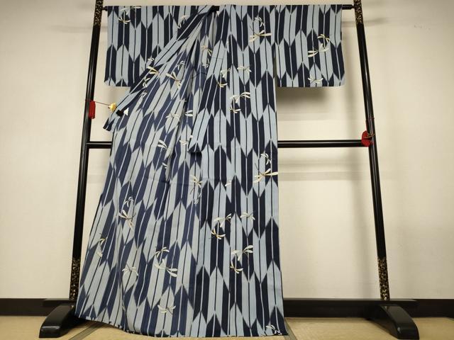 平和屋着物＊夏物　ファッションブランド　hiromichi nakano　ヒロミチナカノ　小紋　浴衣兼用　矢羽文　勝虫　AABL6609jd