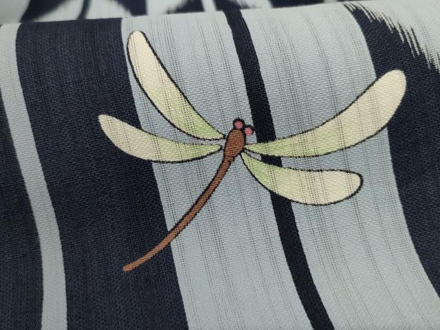 平和屋着物＊夏物　ファッションブランド　hiromichi nakano　ヒロミチナカノ　小紋　浴衣兼用　矢羽文　勝虫　AABL6609jd