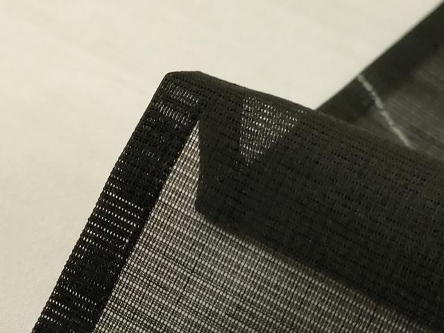 平和屋着物＊夏物　小紋　紗　抽象文　黒地　洗える着物　AABL6610jd