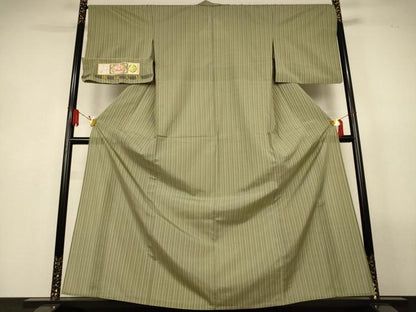 平和屋着物＊夏物　本場縞大島紬　夏大島　縞　証紙付き　正絹　逸品　AABL6611jd