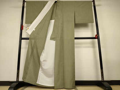 平和屋着物＊夏物　本場縞大島紬　夏大島　縞　証紙付き　正絹　逸品　AABL6611jd