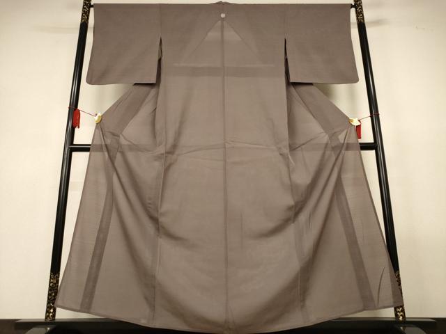 平和屋着物＊夏物　色無地　変わり絽　江戸鼠色　正絹　逸品　AABL6612jd