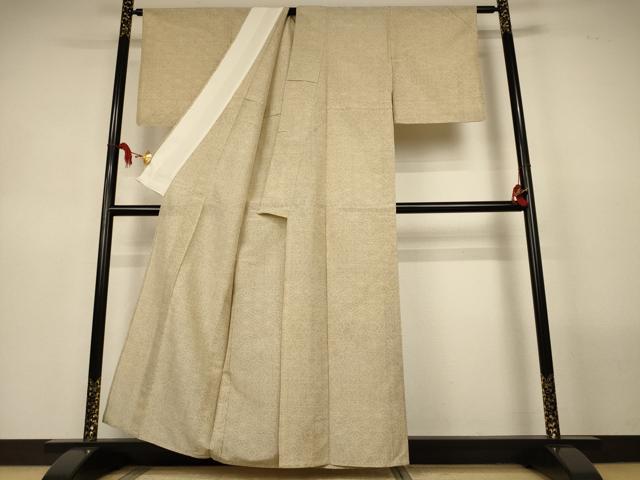平和屋着物＊夏物　紗紬　幾何学文様　正絹　逸品　AABL6623jd