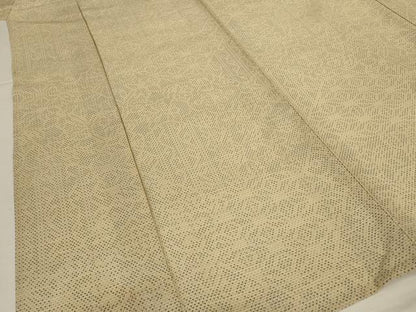 平和屋着物＊夏物　紗紬　幾何学文様　正絹　逸品　AABL6623jd