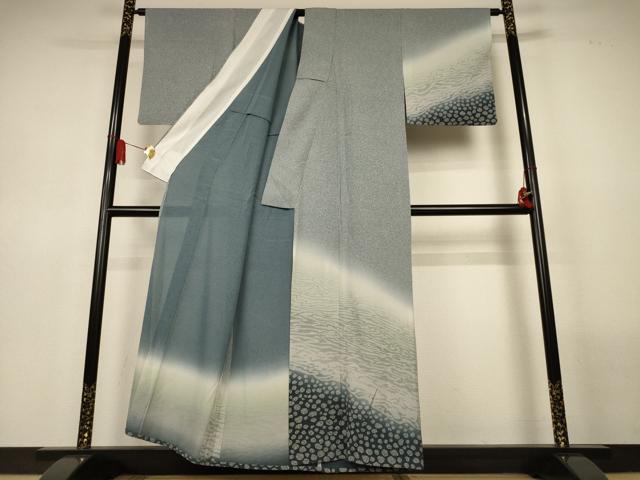 平和屋着物＊夏物　訪問着　絽　流水花文　暈し染め　正絹　逸品　AABL6624jd