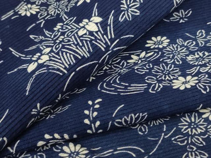 平和屋着物∴夏物　浴衣　綿絽　流水草花文　綿　逸品　AABL6625jd