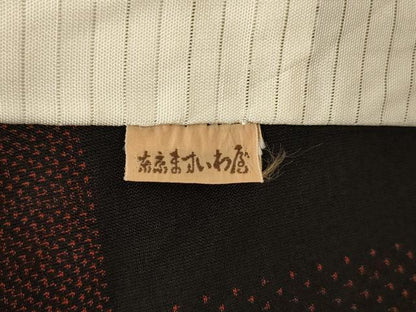 平和屋着物＊夏物　本場大島紬　夏大島　市松文様　黒地　ますいわ屋扱い　正絹　逸品　AABL6627jd