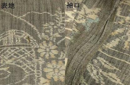 平和屋着物＊夏物　本場小千谷ちぢみ　風景文　麻　逸品　AABL6631jd