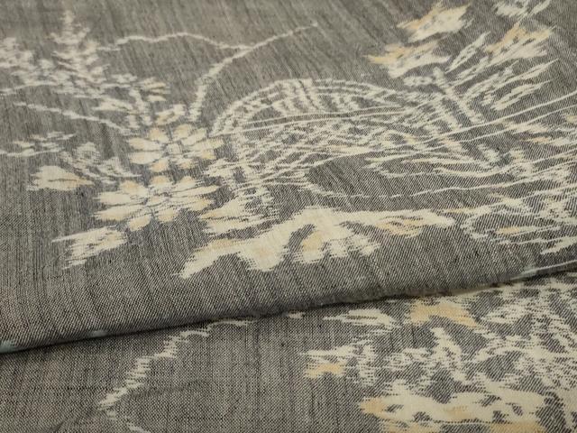 平和屋着物＊夏物　本場小千谷ちぢみ　風景文　麻　逸品　AABL6631jd