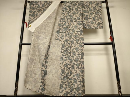 平和屋着物＊夏物　小紋　絽　更紗花文　正絹　逸品　AABL6633jd