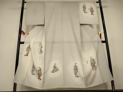 平和屋着物＊夏物　訪問着　絽　人物文　暈し染め　正絹　逸品　AABL6639jd
