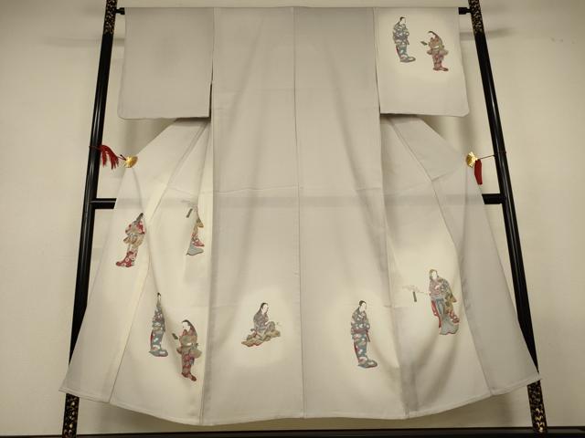 平和屋着物＊夏物　訪問着　絽　人物文　暈し染め　正絹　逸品　AABL6639jd