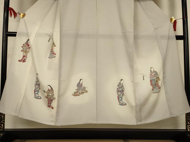 平和屋着物＊夏物　訪問着　絽　人物文　暈し染め　正絹　逸品　AABL6639jd