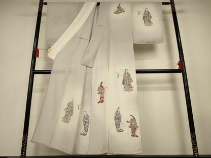 平和屋着物＊夏物　訪問着　絽　人物文　暈し染め　正絹　逸品　AABL6639jd