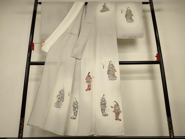 平和屋着物＊夏物　訪問着　絽　人物文　暈し染め　正絹　逸品　AABL6639jd