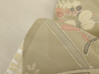 平和屋着物＊夏物　訪問着　絽　草花丸文　銀彩　正絹　逸品　AABL6644jd